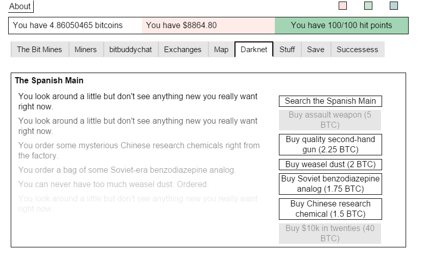 Screenshot from the Bitcoin Simulator game